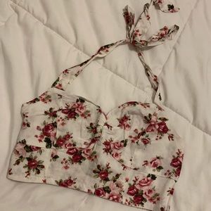 “Y2K” floral Crop Top